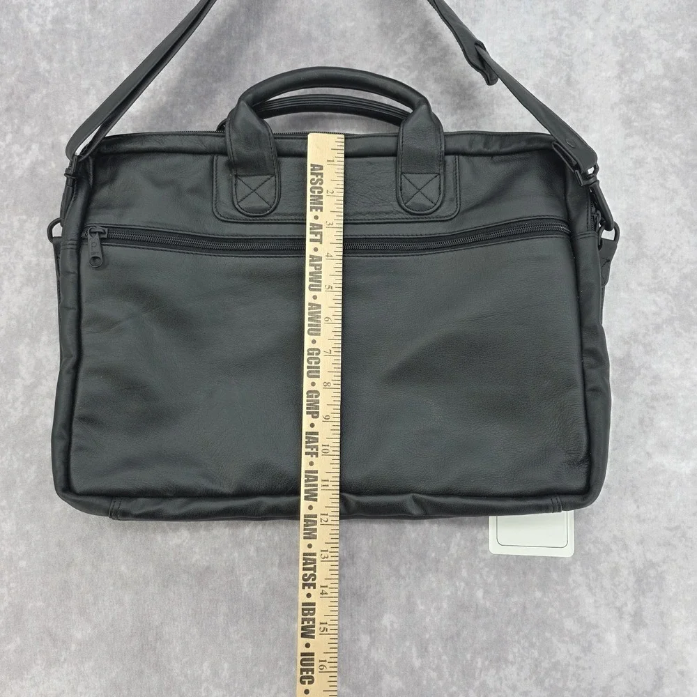 Heritage Nappa Leather Portfolio Briefcase Full Grain Black Bag Organizer Korea